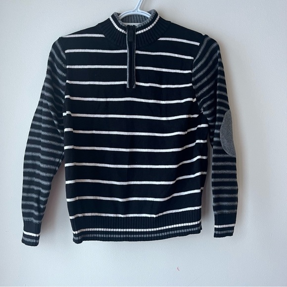 Hanna Anderson boys 1/4 zip stripe long sleeve knit sweater cotton - Picture 7 of 11
